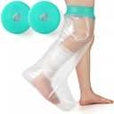VZZNN Cast Covers for Shower Leg, 2 Pack Waterproof Leg Cast Cover for Showering, Reusable Shower Sleeve for Leg Cast Wound Protector, Watertight Adult Cast Protector for Calf, Ankle, Wound