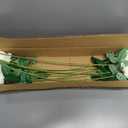 10pcs Artificial Silk Rose Flowers with Long Stem Real Looking Fake Roses for DIY Wedding Bouquet Table Centerpiece Faux White Roses for Bridal Shower Arrangements