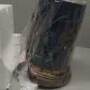 Tiffany lamp Stained Glass Table lamp Teal Dragonfly Style Bedroom Bedside Flower Vase Decor Green Small Night Light Mini Cute Kids Accent Unique LED Cottage Aesthetic Nightstand Cylinder Desk lamp