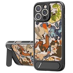 Bouvardia for iPhone 16 Pro Case - Multi-Scenario Kickstand & Cosmic Astronaut Pattern - Compatible with Magsafe - Aesthetic Cute Design for Women and Girls