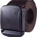 Rover - 1.5 Inch Wide Men's Nylon Web Belt with High-Strength Adjustable Buckle (Brown, XL)