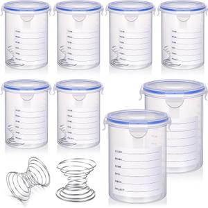 Remerry 8 Sets Paint Container with Stainless Steel Mixing Ball Touch up Storage Cups with Lids Paint Containers Storage Airtight for Repainting (1000 ml)