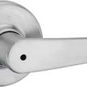 Kwikset Delta Interior Privacy Door Handle with Lock, Door Lever For Bathroom and Bedroom, Satin Chrome Reversible Keyless Turn Lock