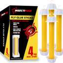 4Pcs Fly Stick Sticky Fly Traps for Indoor and Outdoor - Odorless Fruit Fly Catcher Trap for Home, Strips Indoor Sticky Hanging, Paper for Home Tape Outdoor