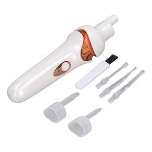 Electric Ear Cleaner, Soft Tip LED Ear Wax Remover Vacuum USB Charging for Daily Care (White)