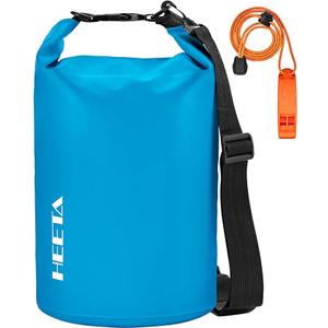 HEETA Waterproof Dry Bag for Women Men(Upgraded Version) 5L Roll Top Lightweight Dry Storage Bag Backpack with Emergency Whistle for Travel, Swimming, Boating, Kayaking, Camping, Beach 