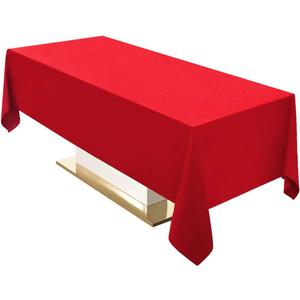 Surmente Red Christmas Tablecloth 60 x 102-inch Rectangular Polyester Table Cloth for Weddings, Banquets, or Restaurants
