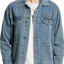 Denim Jacket Men Vintage Autumn and Winter Tops Mens Denim Trucker Jacket XXL