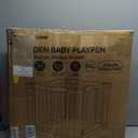 Foldable Wooden Playpen - Adjustable Wood Baby Play Yard with Door, Indoor Large Safety Fence for Babies and Toddlers - Easy Assembly, Natural, 30 x 30 x 24 inches