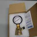SENCTRL 0-15 Psi Gas Pressure Test Gauge, 2" Dial Size, 3/4" FNPT Connection, Brass Valve, Forged Brass Bell Shape Body Assembly