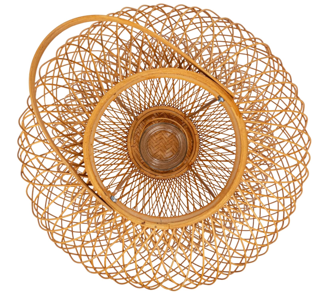 Bloomingville Decorative Bamboo Hand-Woven Lantern Candle Holder, Natural