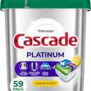 Cascade Platinum Dishwasher Pods, Dishwasher Detergent, Dish Detergent Soap, Lemon, 40 Count