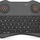 Rii K28 Bluetooth Mini Keyboard Remote Control with Touchpad Moue Combo, Backlit 2.4GHz Wireless Keyboard with Rechargeable Battery for Android TV Box, PC, Smart TV(2.4G and Bluetooth)