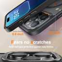 FUNMIKO for iPhone 16 Pro Max Case with Privacy Screen Protector, Wireless Charging Compatible, Shockproof Translucent Matte Cover - Cute Floral Design Phone Case for Women Girls - Elegant Tiny Flower