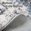 RUUGME 2'6x12 Washable Runner Rug - Hallway Runner Rugs Non Slip Stain Resistant Rug Runner for Kitchen Laundry Room Vintage Distressed Mat Floor Decor Carpet for Bathroom (2'6''x12', Deep Blue)