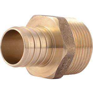 SharkBite 1 Inch Crimp MNPT Male Adapter, Brass Plumbing Fitting, PEX Pipe, Copper, UC140LFA