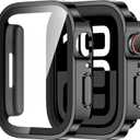 Amizee 2 Pack Case Compatible with Apple Watch Series 11/10 46mm Case with Built-in Screen Protector, Ultra-Thin Hard PC Straight Edge Anti-Scratch Protective Cover for iWatch 46mm (Black)