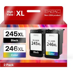 Paquete combinado de cartuchos de tinta 245XL 246XL para Canon Ink 245 y 246 remanufacturados para Canon PG-245XL CL-246XL para Canon Pixma MX492 TR4520 MG2522 TS3322 MG2500 TR4520 (1 negro