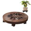 Wood Plant Stand Indoor, Plant Caddy with Lockable Wheels, Pot Stand, Rolling Plant Stand with Casters，Plant Dolly with Wheels , Heavy Duty Plant Base with Wheels
