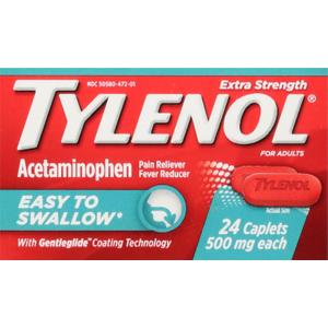 Tylenol, Pain Reliver Extra Strength Easy to Swallow, 24 Count, BBD 06/2028