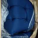 Wicker Chair Cushions 3 Piece Set, Outdoor Loveseat Wicker Cushions for Patio Furniture Settee, Waterproof Wicker Patio Furniture Loveseat Cushions, 1 Loveseat and 2 U-Shaped Cushions, Blue