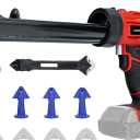 Cordless Caulking Gun for Milwaukee 18V Max Battery, 10 Oz/300ml Electric Silicone Gun,with LED Light,4 Adjustable Speed for Filling, Sealing, Repair(NO BATTERY)