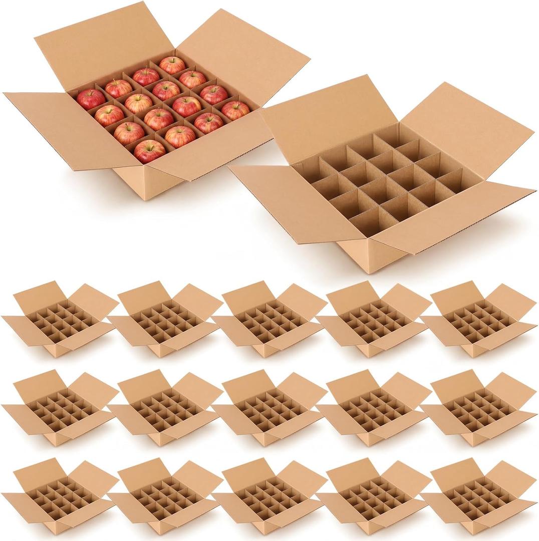 Menkxi 16 Pack Moving Boxes with Divider Kits, 13 x 13 x 4 Inch