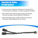 X AUTOHAUX Car Bus EFI Y Splitter Cable 558-465 for Holley EFI for Terminator X for Sniper EFI System for Dominator TERMX-Y-6 Can Bus Y-Splitter Harness 1 to 2 Converter Nylon Braided Tube