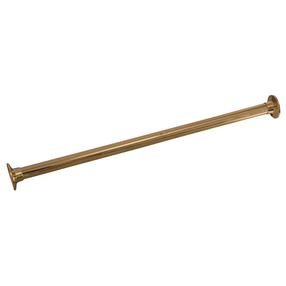 72 in. Straight Shower Rod with Flanges in Polished Brass 4100-72-PB