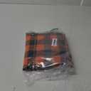 smiry Rectangle Table Cloth Cover, Elastic Waterproof Fitted Vinyl Table Covers for 6 FT Tables, Flannel Backed Buffalo Plaid Tablecloth for Fall Picnic, Harvest & Halloween (Black and Orange, 30x72)