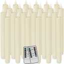 24-Pack Flameless Taper Candles, 9.25 Inch Battery Operated LED Candlesticks with Remote & Timer - Realistic Flickering Flame, Warm Ivory, Safe Smokeless for Wedding Christmas Church Party Home Decor