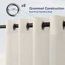 PureFit Sheer Outdoor Curtains for Patio Waterproof/Weatherproof, Fade Resistant Outside Voile Curtains for Gazebo, Front Porch, Pergola, Sun Filtering Privacy Curtain, 54 x 108 inch, Set of 2, Beige