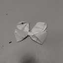 Wee Ones Girls' Classic Grosgrain Hair Bow with Scalloped Edges, No-Slip Hair Clip, Handmade, White, Medium