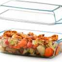 NUTRIUPS 11.66.5 inch Large Glass Baking Dish, Rectangular Glass Casserole Dish With Lid, 101 OZ Deep Bakeware for Oven Safe