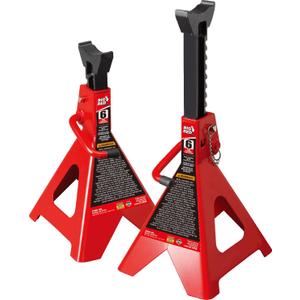 BIG RED T46002A Torin Steel Jack Stands: Double Locking, 6 Ton (12,000 lb) Capacity, Red, 1 Pair BIG RED T46002A Torin Steel Jack Stands: Double Locking, 6 Ton (12,000 lb) Capacity, Red, 1 Pair