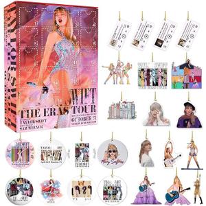 Music Lover Christmas Advent Calendar Acrylic Decoration 2024 for Girls 24 Days Xmas Countdown Calendar DIY Key Chain Kit Gift Blind Box for Kids Teens Women (Pink). 5 pack