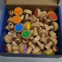 Alphabet Number Stamps for Kids, Wooden ABC Spelling Letter Stampers Set with Flashcard Mathematics Learning Number Stampers Arts & Crafts Supplies, Montessori Toy Gifts for 3 4 5 Year Old