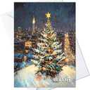 Milwaukee City Christmas Tree Greeting Cards - Cards with Envelopes - (Set of 10) Large 5.8 x 8.3 inch Folded Card Blank Note Cards Holiday Xmas 9 (Milwaukee, Pack of 10)