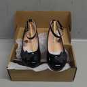LseLom Girls Dress Shoes Butterfly Mary Janes for Girls Hook and Loop Party Wedding Flats Shoes (12 Little Kid, Black)