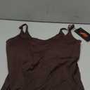 THE GYM PEOPLE Women's Longline V Neck Sports Bra with Removable Pads Adjustable Spaghetti Strap Yoga Workout Cami Tank Tops (Medium, Brown)