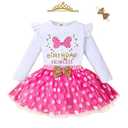 LYQTloml Toddler Kids Baby Girls Birthday Princess Outfits Dress Tshirt Vest Tank Top Dot Mesh Tutu Skirt 2PCS 120