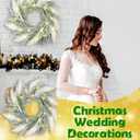 Juexica 19.7 Inch Lighted Christmas Wreaths for Front Door Flocked Norfolk Pine Wreaths with Boho Pampas Grass White Coastal Xmas Decor for Indoor Outdoor Wall Window Home Xmas Seasonal Decor