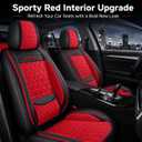 PU Leather Car Seat Covers Full Set, Airbag Compatible Automotive Seat Protectors, Waterproof & Non-Slip Universal Fit for Sedan SUV Truck (5-Piece,Red)