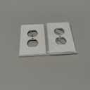 4-Pack Duplex Outlet Cover Plate, Pure White Metal Wall Plates for Electrical Outlets, 1 Gang Receptacle Light Switch Cover, Pearls Decorative Switch Plates and Outlet Covers