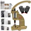 DK98 Upgraded Have Duty Hand Press Grommet kit with Eyelet Punch Tool kit.3 Dies and 1500 Pcs Grommets for Fabric tarps Curtains Paper Leather and Canvas. (Large, Yellow)