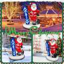 7FT Christmas Inflatable Outdoor Decoration Blow Up Santa Claus Takes Snowboard with Merry Christmas Inflate Xmas Decor Lawn Winter Sports Fans LEDs for Holiday Party Garden Yard Patio Dcor