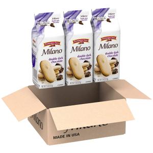 Pepperidge Farm Milano Cookies, Double Dark Chocolate, 3 Bags, 7.5 oz. Each (EXP 04/05/26)