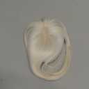 Flufymooz Real Human Hair Toppers for women, 10 Inch Clip in Bangs 100 Human Hair Toppers for Thinning Hairpiece, Cover Hairpiece with 150% Density Silk Base-Silver White