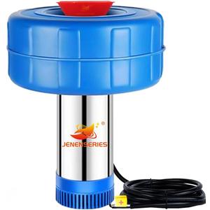 Solar Pond Fountain Aerator 0.5HP 24V Stainless Steel DC Floating water Pump with 20ft Cord wire suitable for Lake Fountain/V-Shape Display/Pond Cascade Pump/Pond Jet System