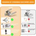 Amerdeco 3 Pack Brushed Satin Nickel Door Handles Interior, Knurled Privacy Door Handles,Heavy Duty Black Door Lever for Bedroom or Bathroom,Reversible Keyless for Left Right Handed Doors AM0016